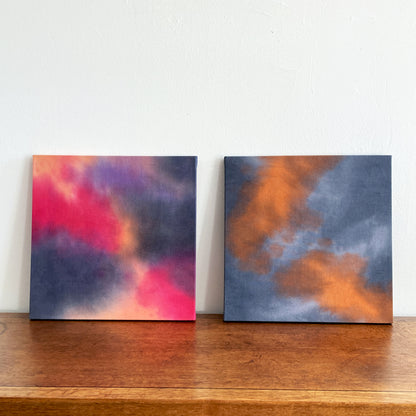 Showing two colorways of 16 x 16 inch paintings