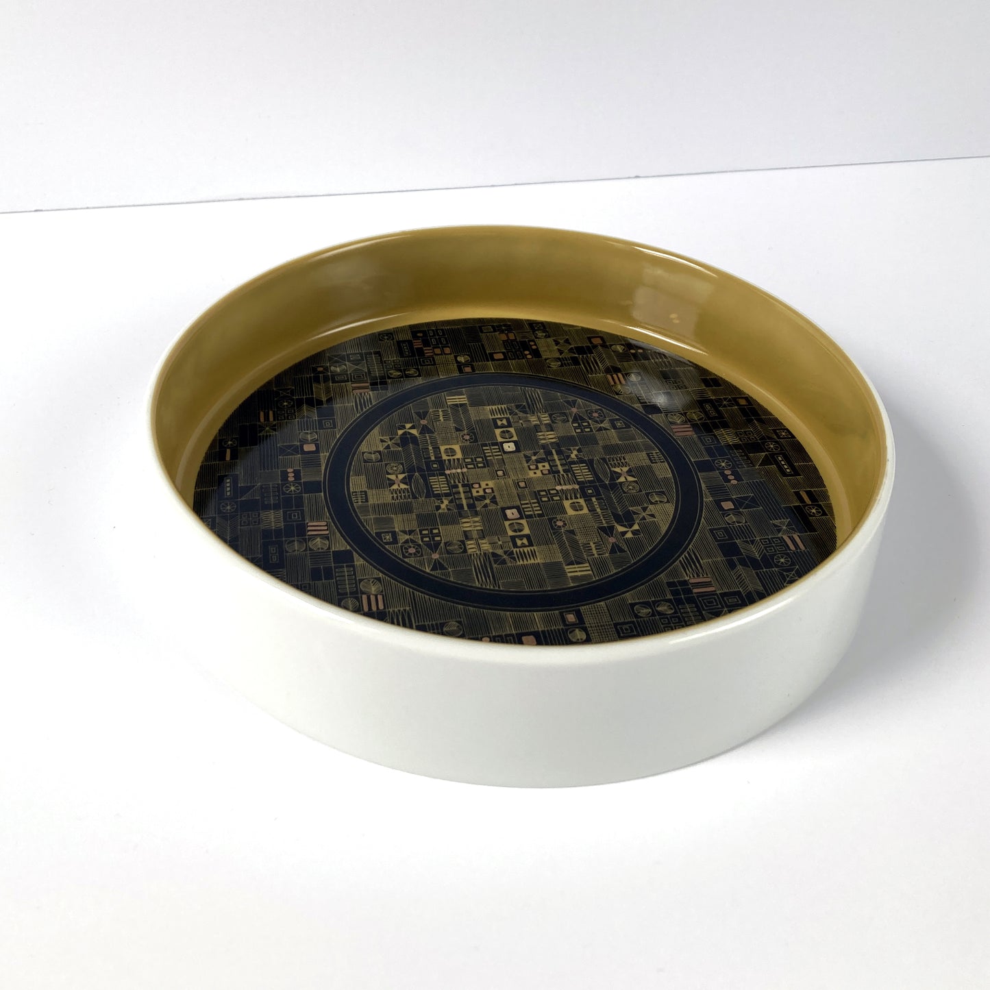 Rosenthal by Hans Theo Baumann, Olive Gold and Black Porcelain Vide Poche