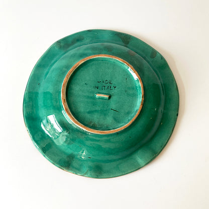 Italian Green and Gold Geometric Vide Poche Midcentury 1960s