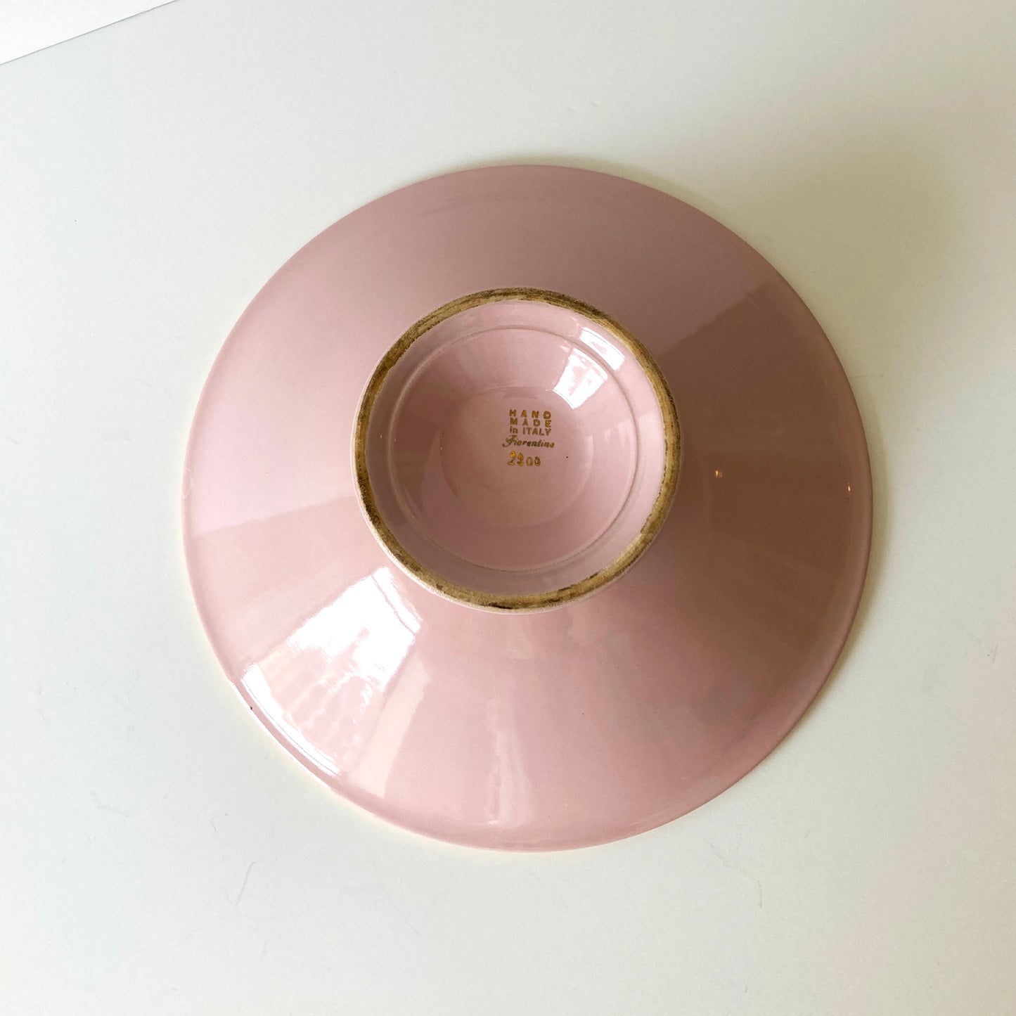 Italian Pink and Gold Lidded Round Box, 1960s