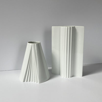 Rosenthal and Thomas White Porcelain Vases, Pair