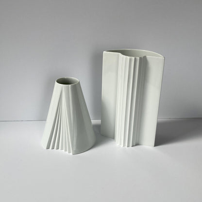 Rosenthal and Thomas White Porcelain Vases, Pair