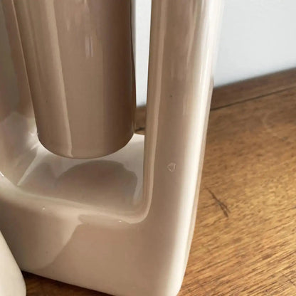 Haeger Beige Ecru Abstract Postmodern Vase